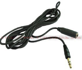 Audio cable DC3.5mm plug to DC3.5mm socket extension w/nylon 10ft cable