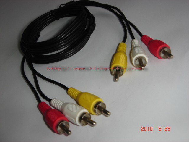 Audio Cable. 3RCA  male TO 3RCA  male 4ft(1.2m) long Audio Cable
