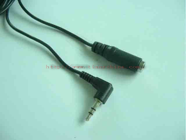 DC3.5mm 90Degrees Stereo plug to DC3.5mm Stereo socket 6ft(1.8m)extension cable